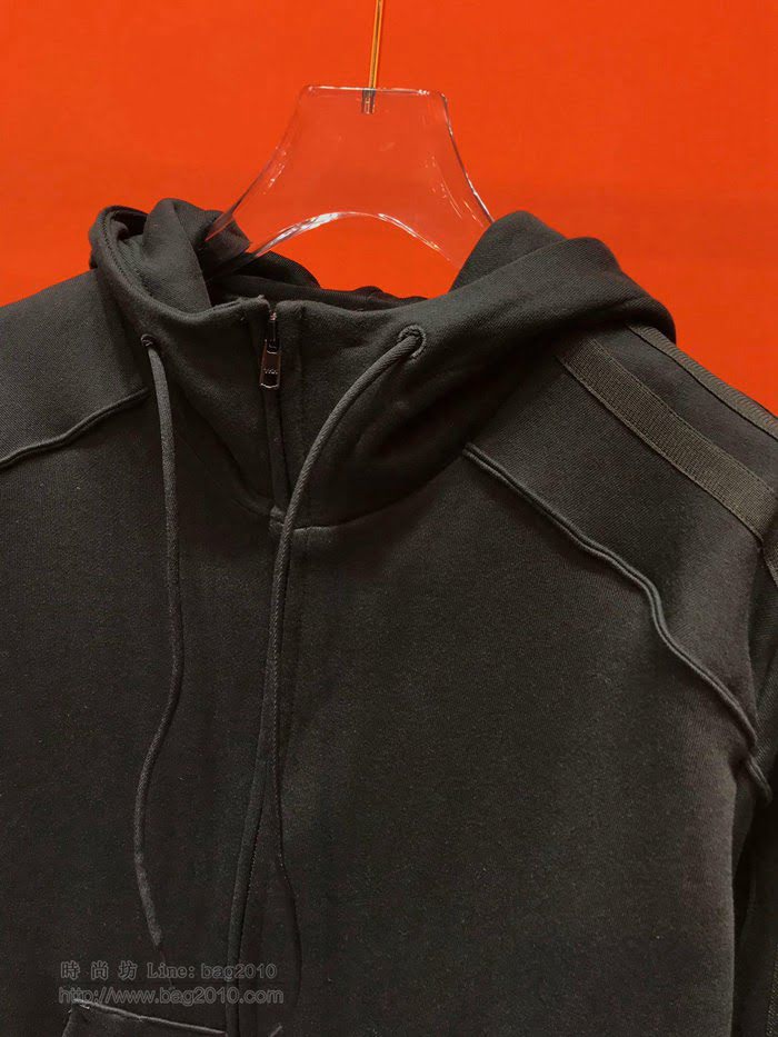 Y-3男裝 19/20FW新款衛衣 超厚高品質 男士連帽套頭黑色衛衣  tzy2281